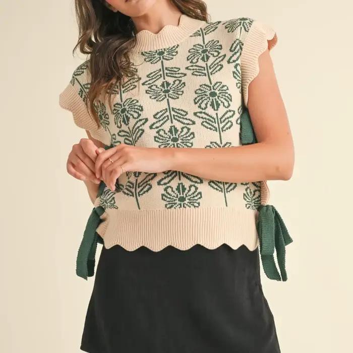 Pull à lacets sans manches pour femmes