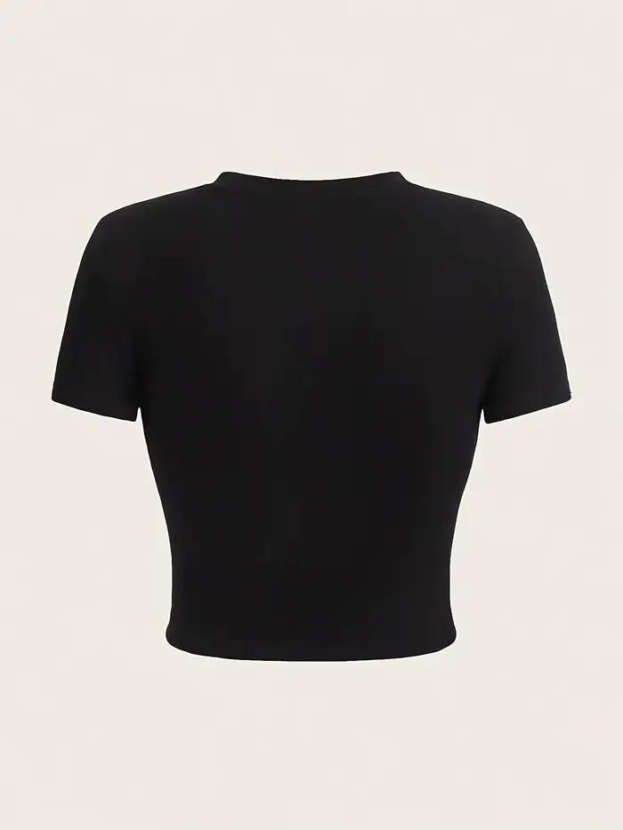 T-shirt court décontracté à col rond et manches courtes imprimé lèvres style gothique pour femme printemps été occasions spéciales