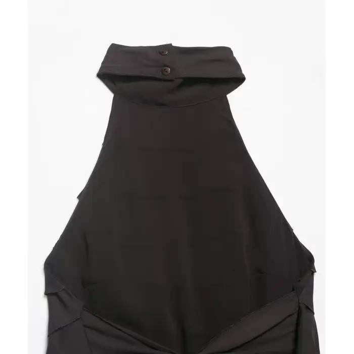 Haut Halter pour Femme Printemps-Été Sexy à Volants et Dos Nu