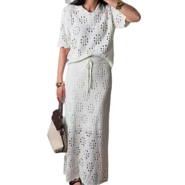 Ensemble 2 pièces sexy en crochet ajouré pour femme