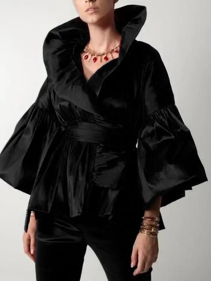 Chemisier à manches longues bouffantes pour femme style vintage élégant mode féminine occassions variées