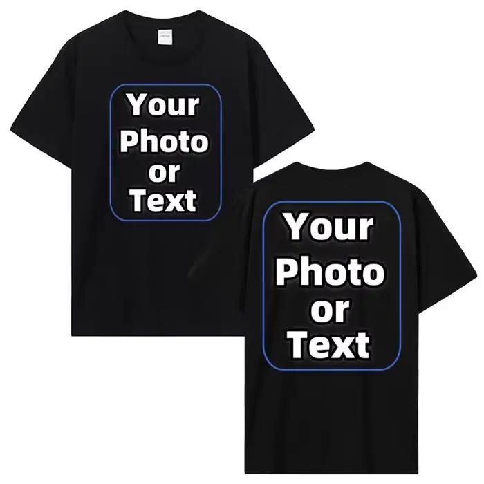T-shirt personnalisé homme décontracté avec impression photo ou logo pour cadeau occasion spéciale