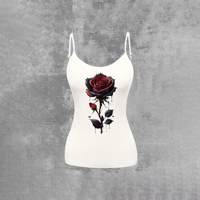 2025 nouveau été femmes sangle haut à la mode impression T-shirt loisirs respirant