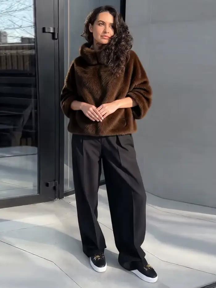 Manteaux Chic en fausse fourrure pour femmes