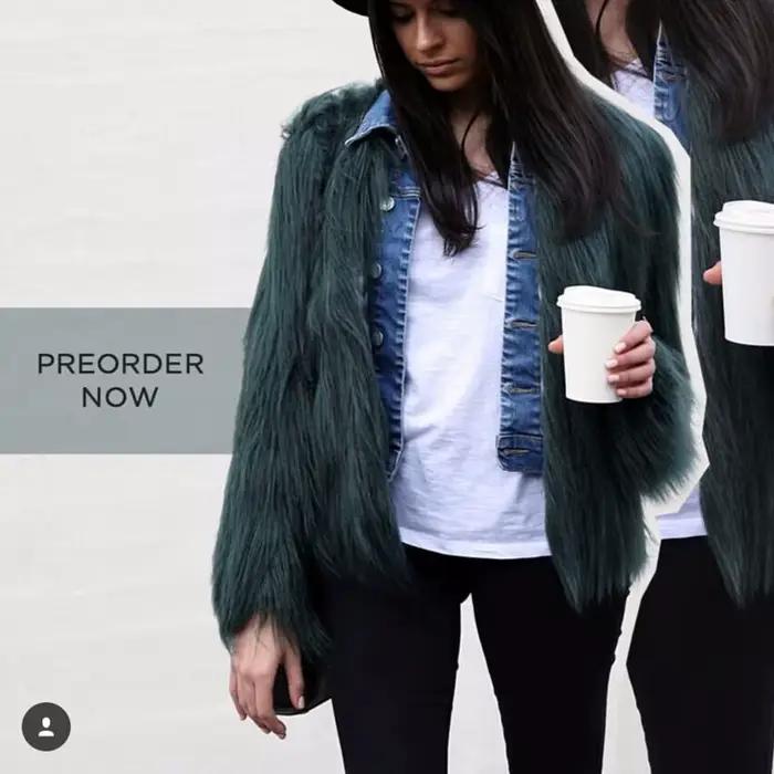 Manteau en Fausse Fourrure pour Femme