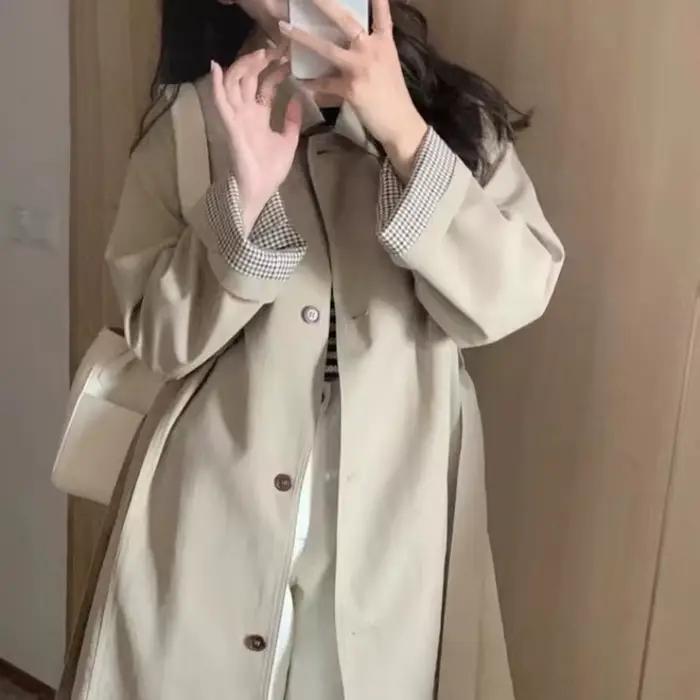 Trench femme élégant mode décontracté vêtements d'extérieur