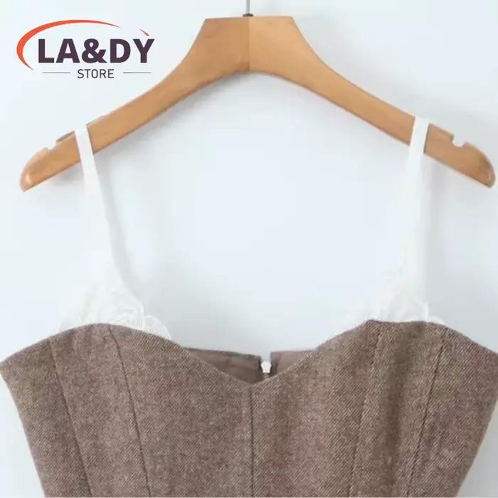 Débardeurs Femme Printemps-Été 2026 Nouvelle Collection Sexy Dentelle Patchwork Fermeture Éclair Uni Sans Manches Style Plage