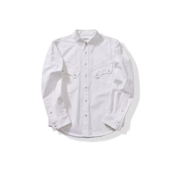 Chemise Occidentale Américaine Vintage Pearl Snap En Denim Brut Délavé Doux 100% Coton Pour Hommes Avec Poche Décorative Pour Le Printemps Et Les Soirées Spéciales