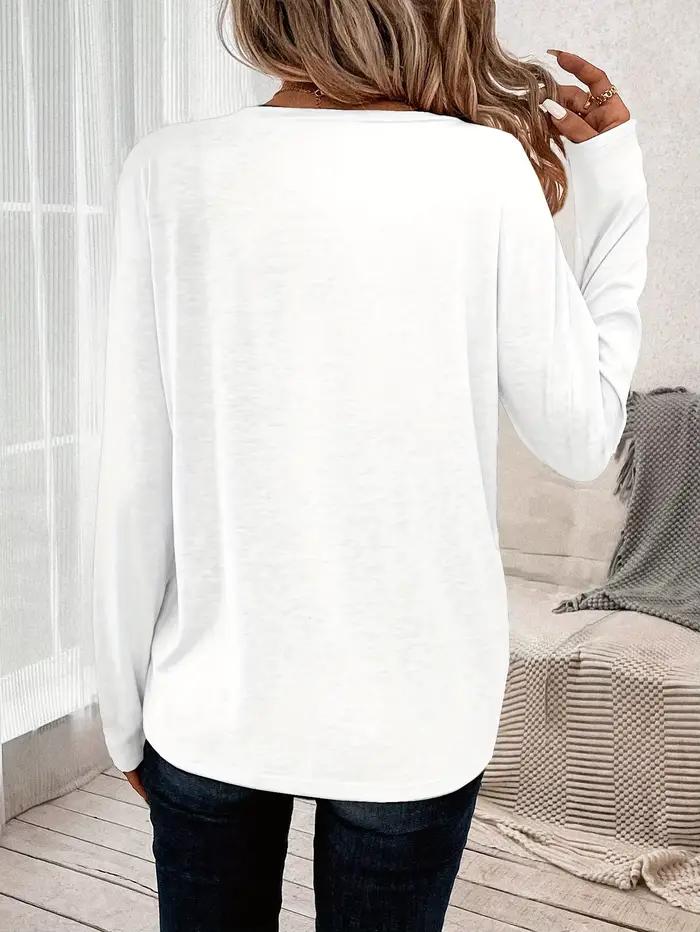 Paris femmes été imprimé surdimensionné ample décontracté col rond à manches longues T-shirt haut mode Streetwear