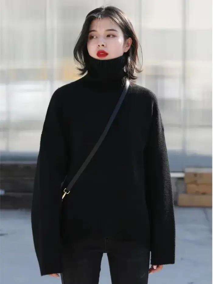 Pull chic pour femme, col roulé