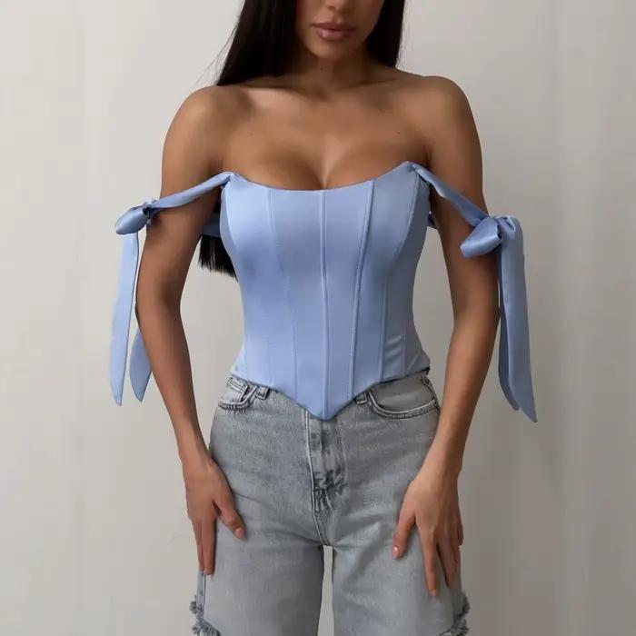 ONE TO WAN Haut Corset Blanc pour Femme