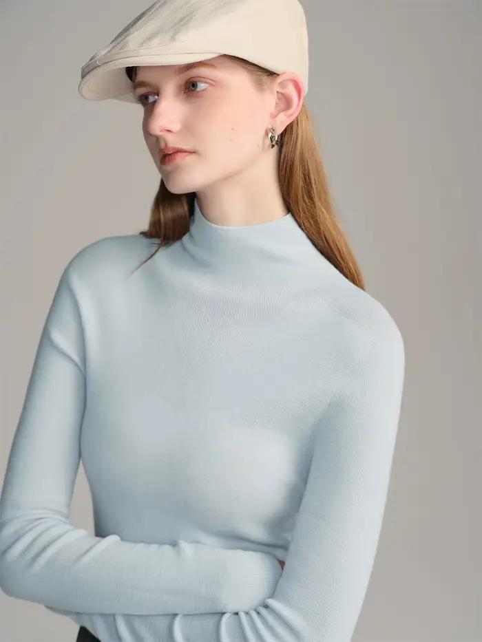 ZIQIAO pull en laine pour femmes automne et hiver nouveau 18 aiguilles nu sans couture tricoté fond T-shirt 25ZQ93002 + 25ZQ93035