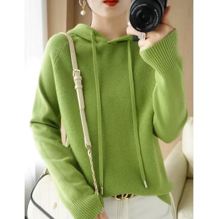 Sweat à capuche pour femmes, coupe ample, polyester, décontracté, automne hiver, pour les sports, confortable et moderne