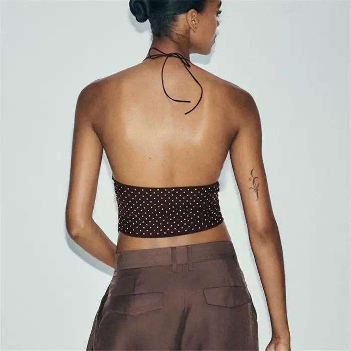 Hirigin – débardeur d'été à paillettes et strass pour femmes