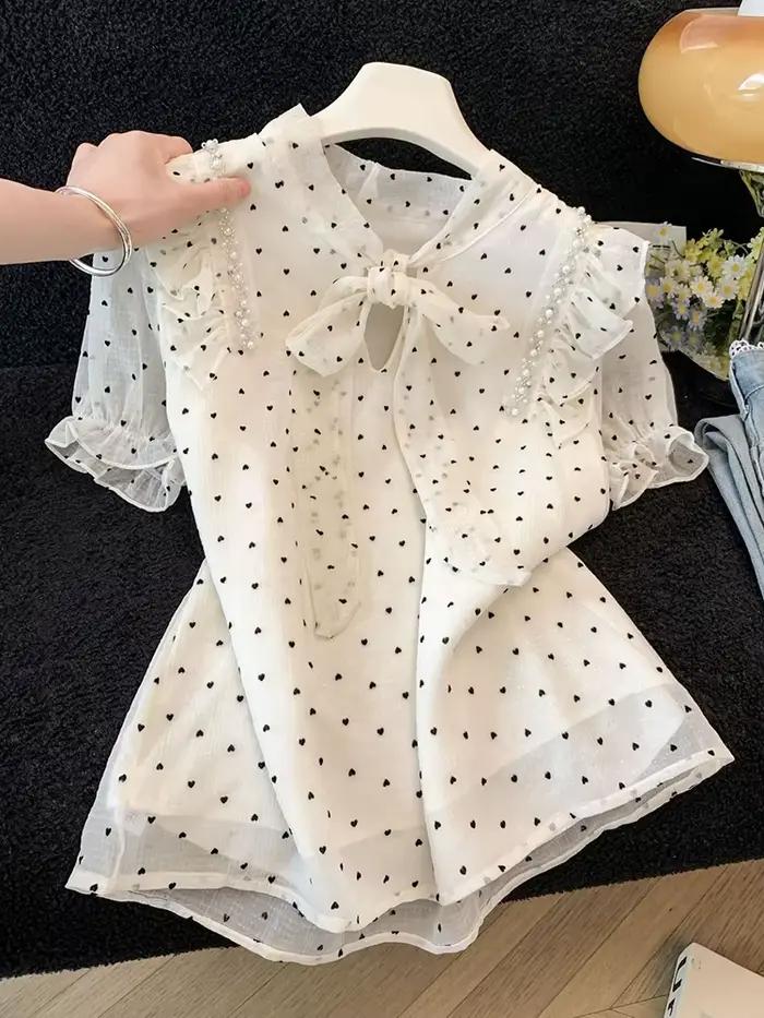 Chemisier Chic en Chiffon à Nœud pour Femme
