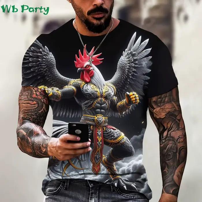 T-shirt à imprimé graphique animal pour hommes