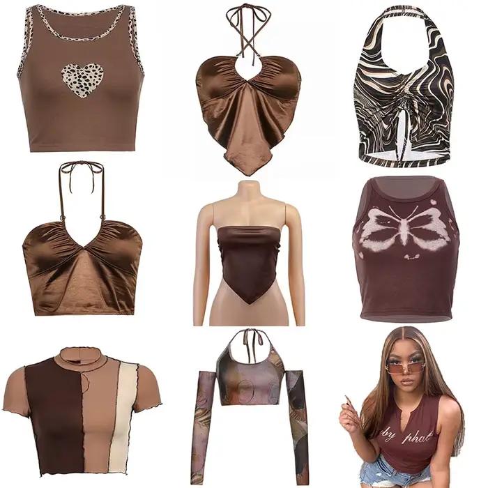 Corset Vintage Marron pour Femme