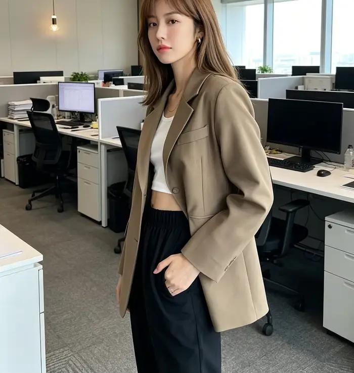 Blazer Noir Chic Surdimensionné Pour Femme Occasions Spéciales Mode Urbaine Y2K Tendance Printemps Automne