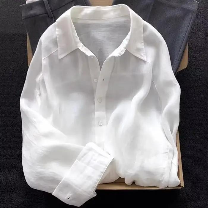 Chemise décontractée rose pour femmes style classique printemps automne occasion plage haute élasticité polyester