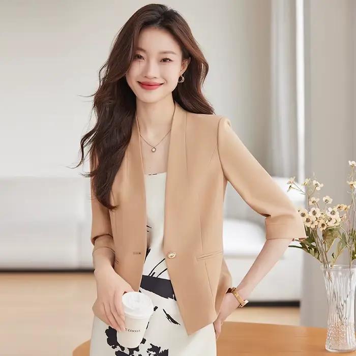 Blazer élégant kaki pour femme