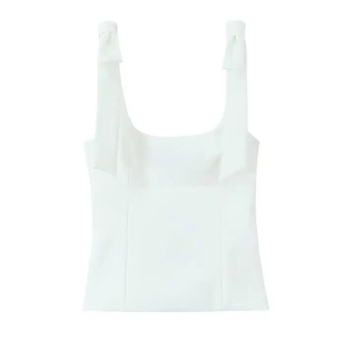 MUJER 2025 Bow haut court femme jaune Sexy