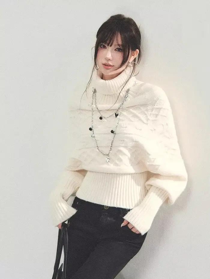 Pull à manches chauve-souris pour femme
