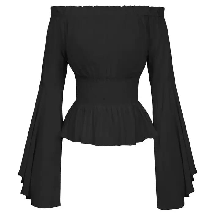 2025wish nouveau Renaissance médiévale à manches longues femmes haut à la mode coupe ajustée chemise boutonnée