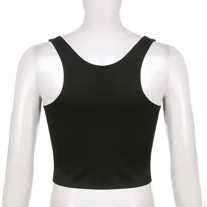 Haut corset croisé noir Vintage Academia pour femme