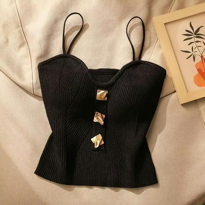 Camisole GO de style français avec sangle spaghetti pour femme