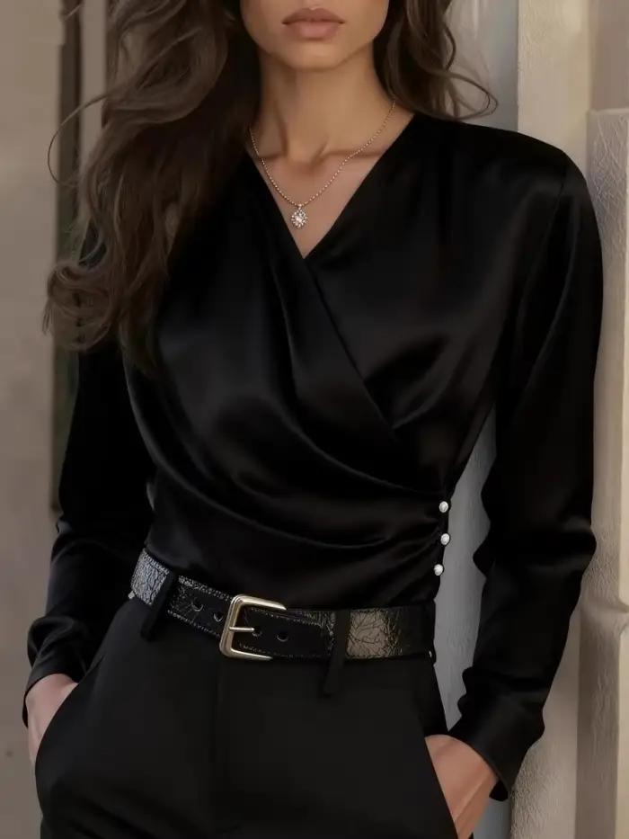 Femmes Blouses 2026 printemps été à manches longues Blouse femme