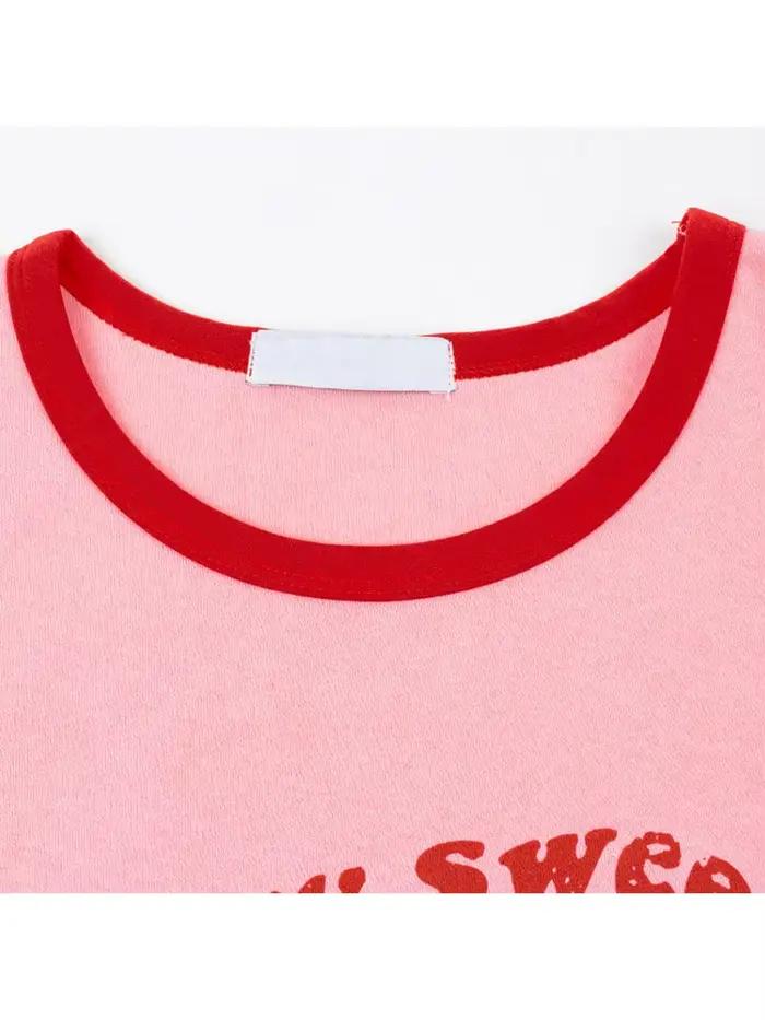 Débardeur imprimé rose Y2k pour femmes