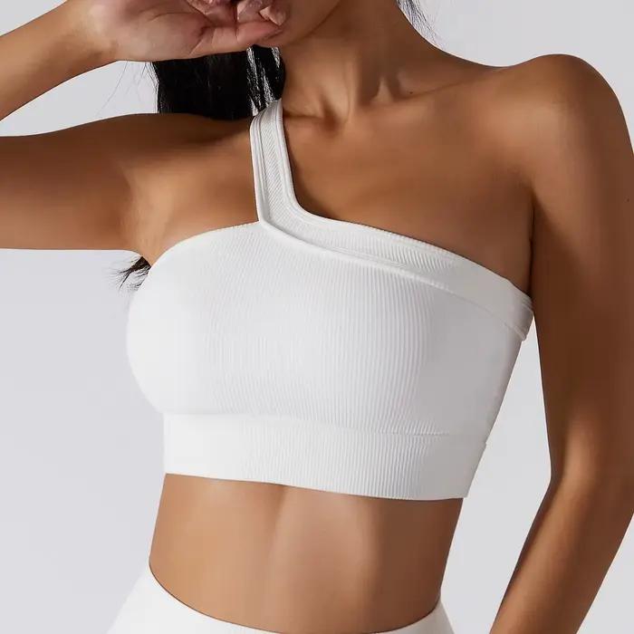 Soutien-gorge de yoga en tissu côtelé pour femme