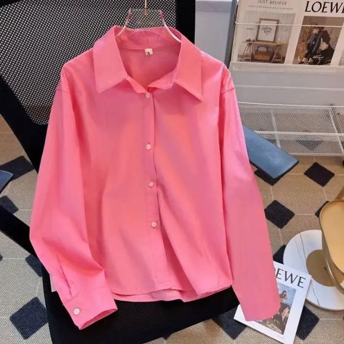 Vêtements pour femmes couleur unie élégant nouvelle chemise violette
