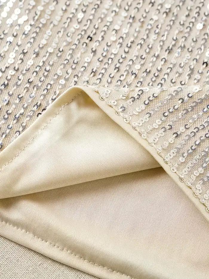 Nouveau haut sans manches à paillettes de style européen et américain pour femmes