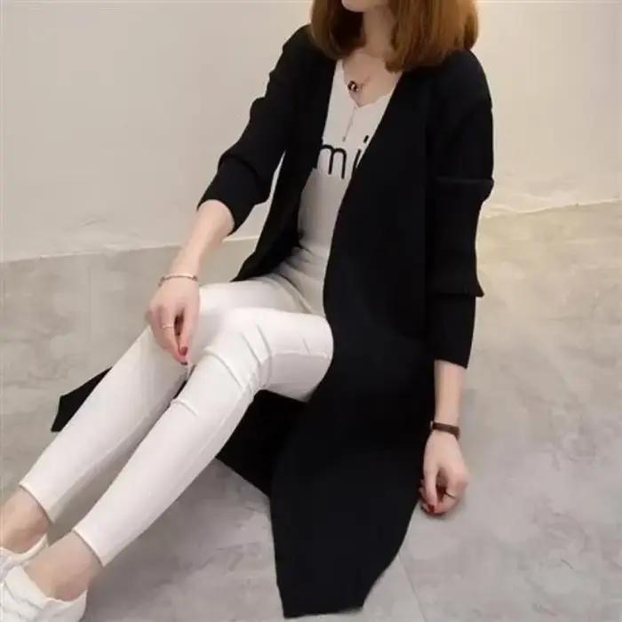 Cardigan Harajuku Femme Tricoté Bleu Ciel Mode Automne Hiver Bureau Décontracté Occasions Spéciales