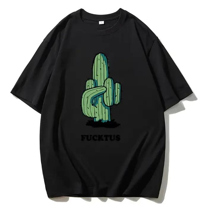 Hirsionsan Cactus graphique imprimé t-shirt femmes été coton doux à manches courtes