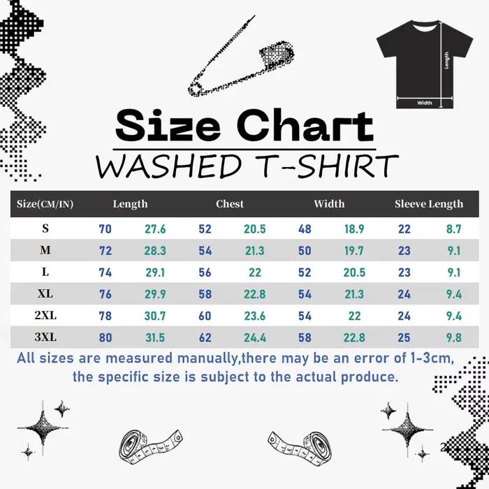 T-shirt Harajuku High Street Imprimé Vintage Délavé Tops Décontractés Anime Japonais Occasions Spéciales
