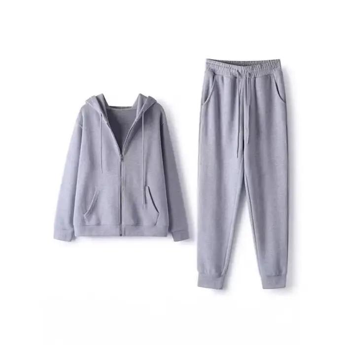 Ensemble sweat à capuche gris pour femmes