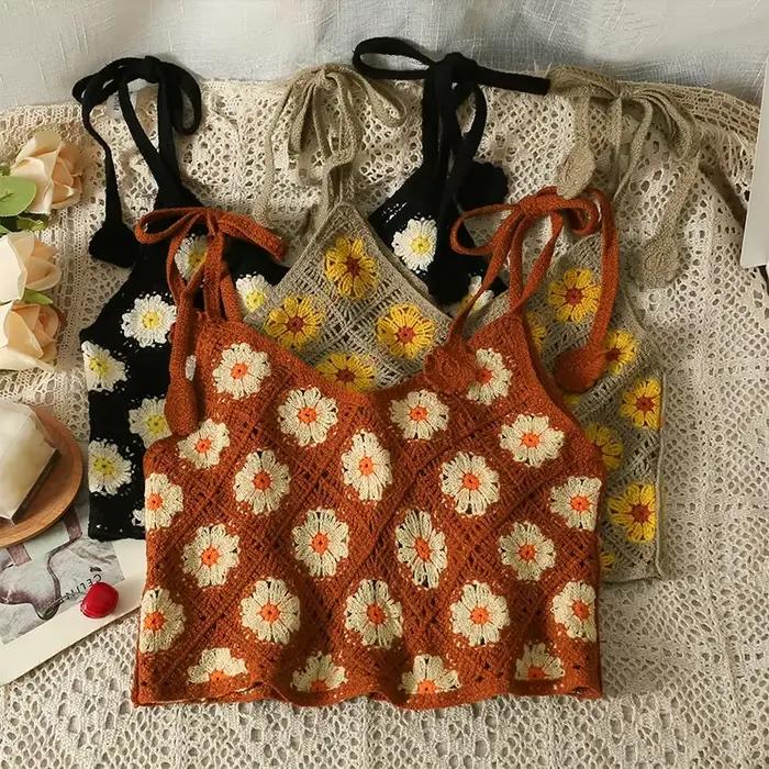 Haut en fibre de crochet pour femmes