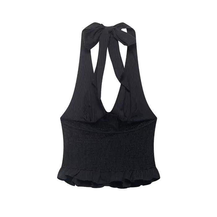 Débardeur Chic et Sexy pour Femme – Nouvelle Collection Été 2026 – Col Halter Profond en V
