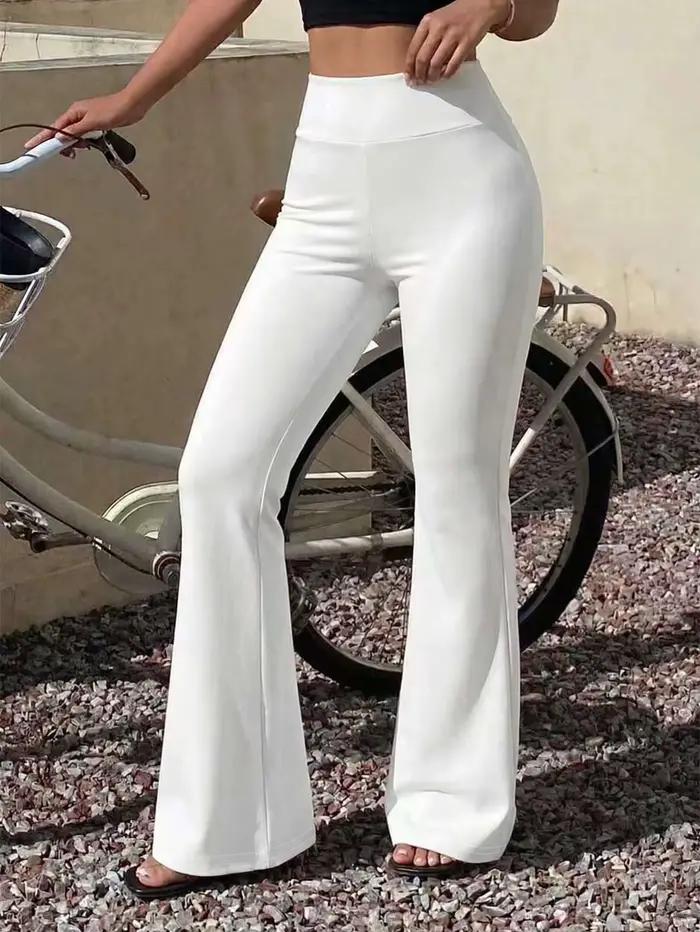 Pantalon évasé taille haute pour femme