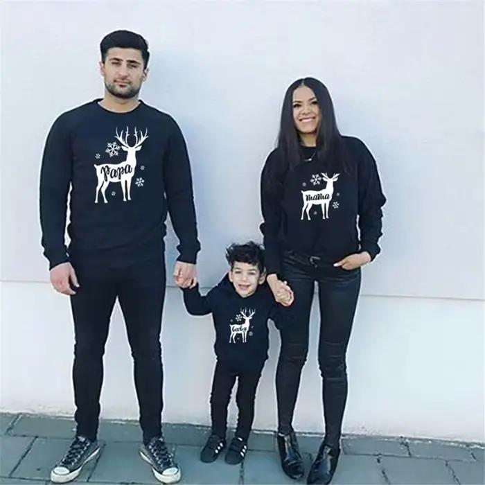 Sweats à capuche pour fille et famille en coton-acrylique pour toutes les saisons à offrir pour Noël et occasions spéciales