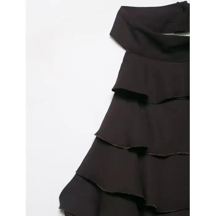 Haut Halter pour Femme Printemps-Été Sexy à Volants et Dos Nu