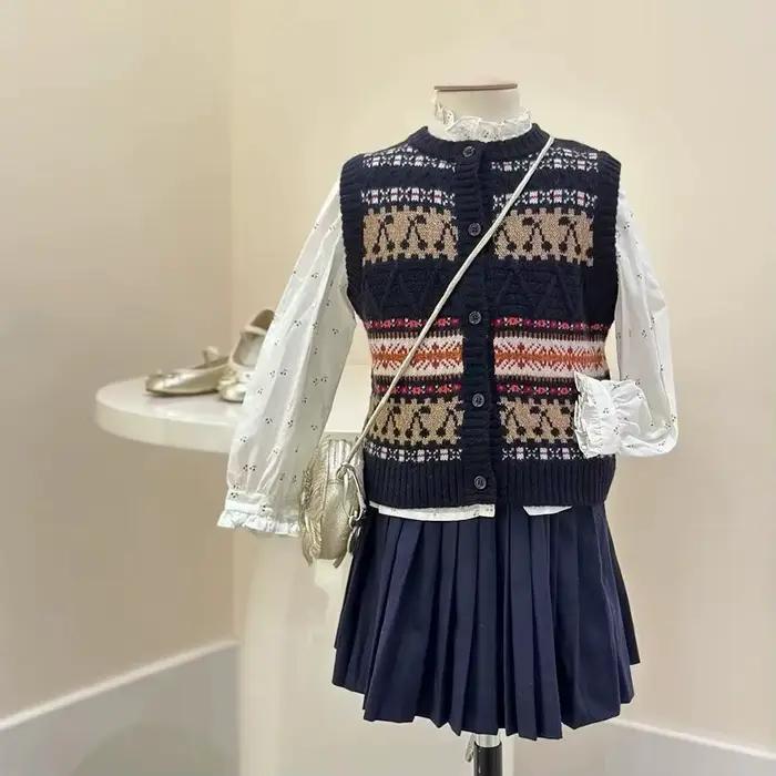 Pull pour filles Marque BP Nouvelle Collection Hiver 2026 Cardigan Bébé Cerise Mignon Hauts pour garçons Vêtements pour