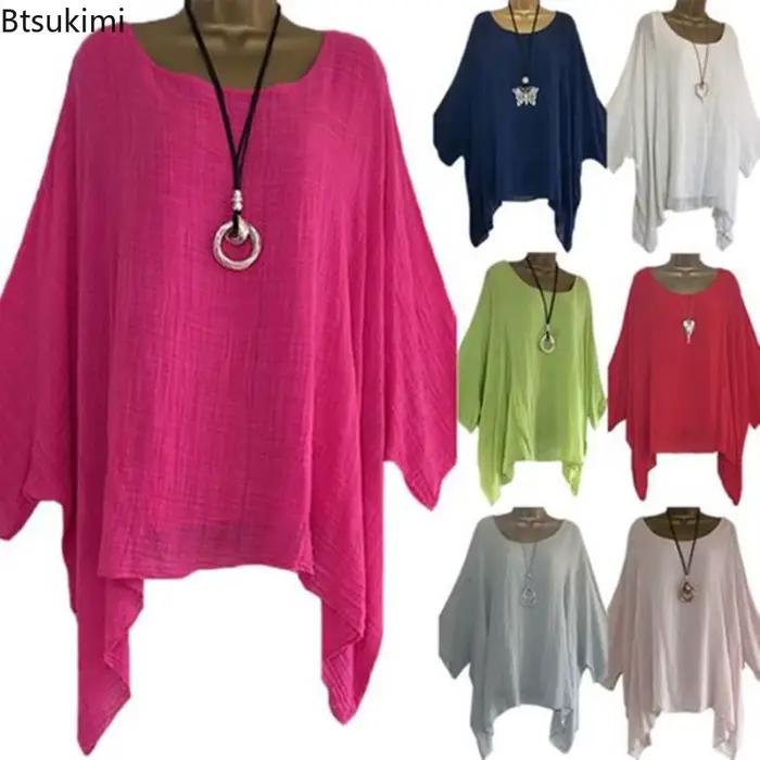 Nouveaux T-Shirts Amples à Manches Chauve-Souris pour Femmes, Couleur Unie, Coupe Décontractée, Style Streetwear, Occasions Spéciales