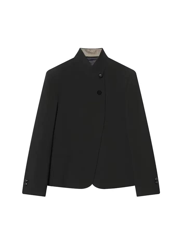 Ensemble blazer et pantalon femme col mandarin boutons asymétriques collection printemps automne 2026 pour femmes occassions spéciales