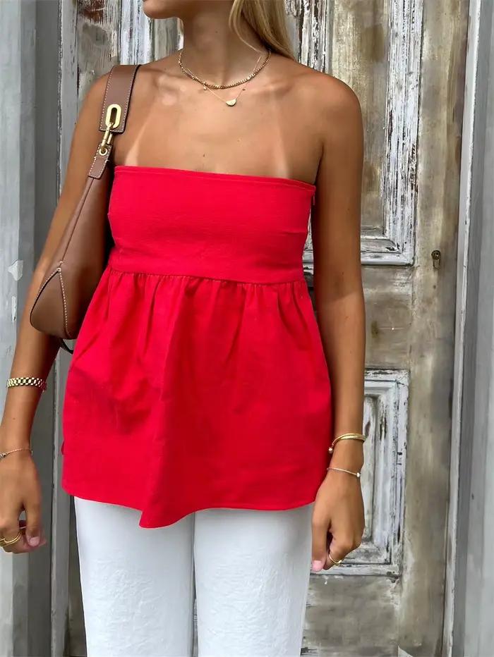 Haut bustier femme Y2K à volants