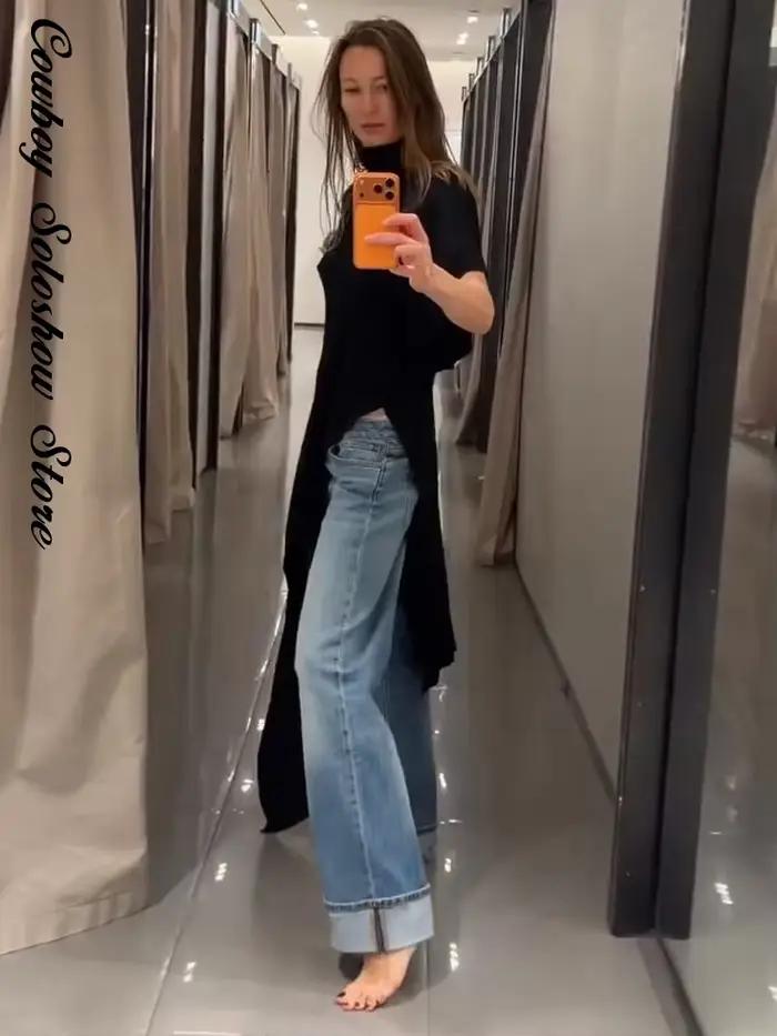 Haut asymétrique noir unique pour femme