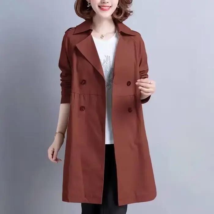Manteau long décontracté pour femme style Hepburn