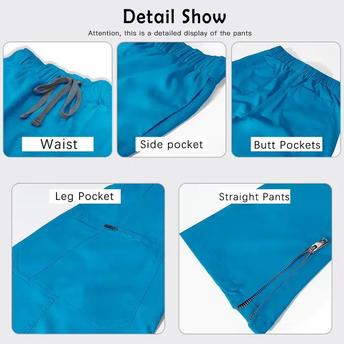 Ensemble de gommage HELLO MATE multicolore pour femmes, uniformes médicaux, hauts à manches courtes et pantalons droits pour travailleurs de la santé, esthéticiennes et vétérinaires
